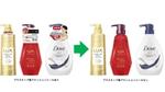 プラスチック製アテンションシール有りと無しのユニリーバ製品を並べて比較