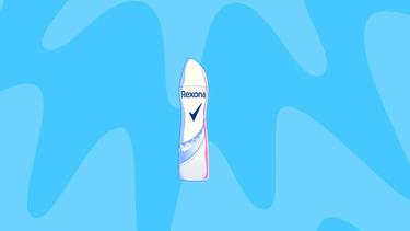 水色の背景に描かれた白い制汗剤スプレーのイラスト