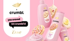 Crumbl クッキーと提携して制作されたダヴのボディケアシリーズ製品の広告。